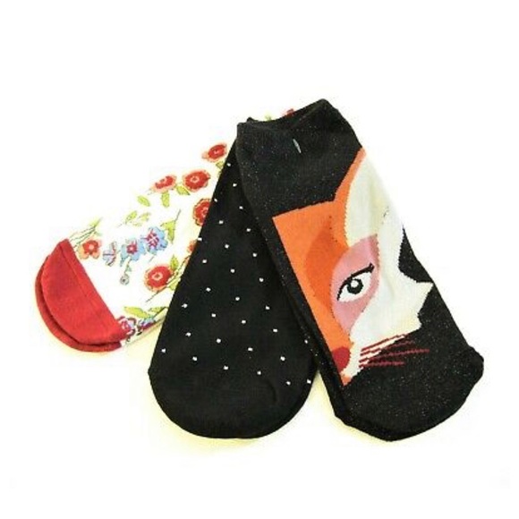 3 Pack KATE SPADE Multi FOX No Show Socks NWT - Picture 4 of 8